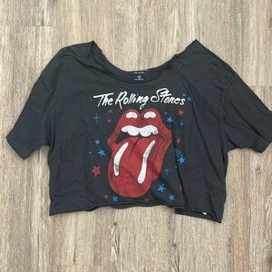rolling stones but shirt crop top